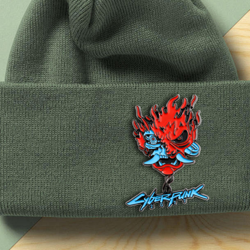Broš s emajlom Punk 2077 Ghost Warrior, cinkovo-legura, bojani emajl, tamni vjetar stil, unisex