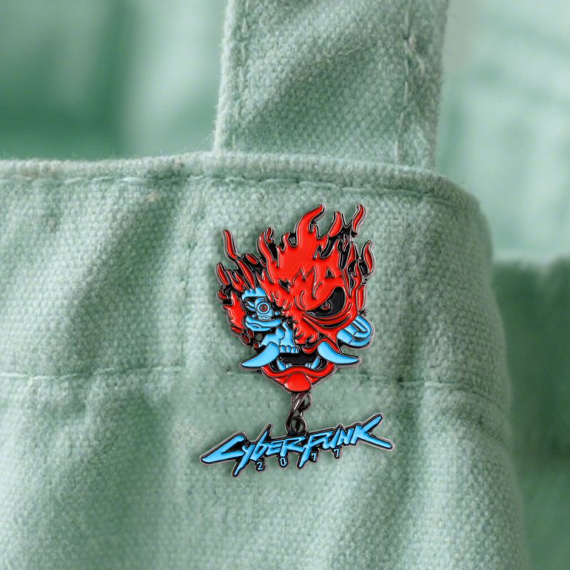 Broš s emajlom Punk 2077 Ghost Warrior, cinkovo-legura, bojani emajl, tamni vjetar stil, unisex