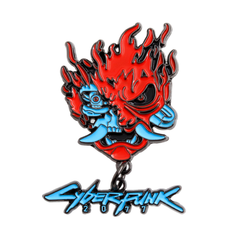 Broš s emajlom Punk 2077 Ghost Warrior, cinkovo-legura, bojani emajl, tamni vjetar stil, unisex