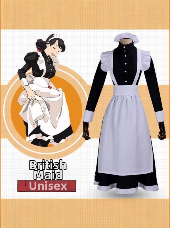 Cosplay šaty pre služku – japonského Lolita štýlu, unisex (Materiál: polyester; Hlavný zloženie tkaniny: pod 30%; Značka: Qingtu Garment; Vhodné príležitosti: hry, anime rolové hranie)