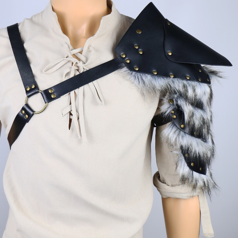 Srednjovjekovni vikinški ramenski oklop s perjem za cosplay – dodatak, marka Ficino, odrasli, jesen 2024, pakiranje 26×15×4 cm, težina 250 g