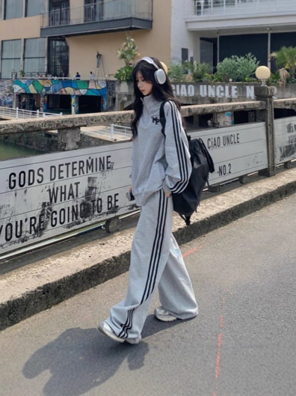 Ženski plus veličine jesenski sportski set, udoban kroj, vizualni učinak mršavljenja, korejskog stila hoodie, dvodijelni casual komplet