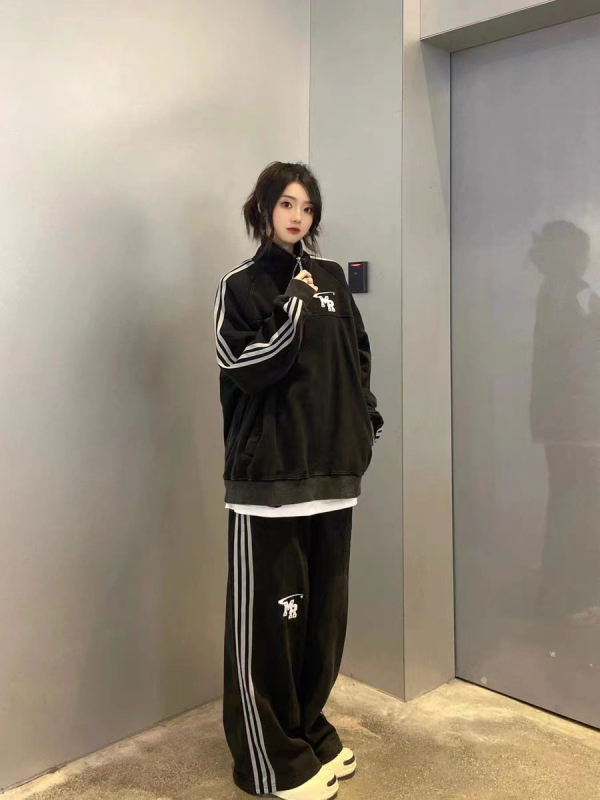 Ženski plus veličine jesenski sportski set, udoban kroj, vizualni učinak mršavljenja, korejskog stila hoodie, dvodijelni casual komplet