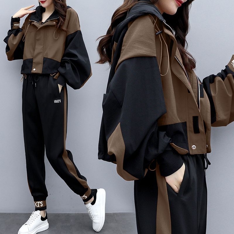 Damski dvodijelni kostim, jesen 2024, jednobojna boja, dugi rukavi, 70–80% elastan s polyesterom manje od 30%, japansko-korejski casual stil