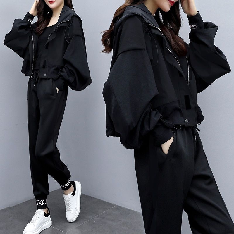 Damski dvodijelni kostim, jesen 2024, jednobojna boja, dugi rukavi, 70–80% elastan s polyesterom manje od 30%, japansko-korejski casual stil