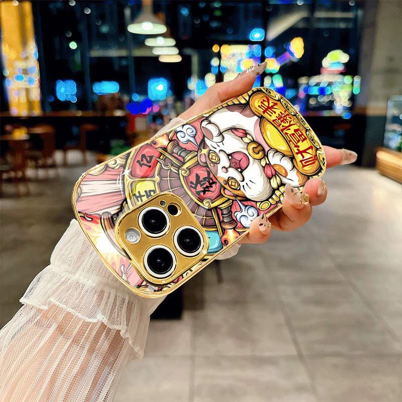 Θήκη κινητού από ηλεκτροπλατινωμένο γυαλί, διπλής λειτουργίας κινεζικού σχεδιασμού, αντί-φθορά, προσαρμόσιμη, για iPhone 11–14 Pro/Max