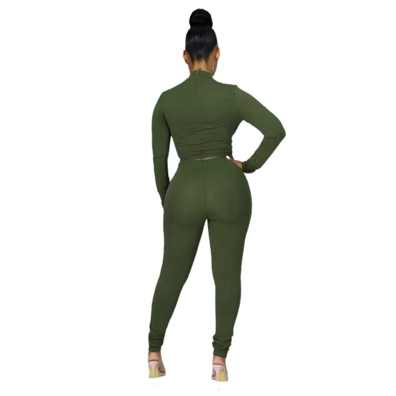 Costum dama pantaloni cu patchwork, mâneci lungi, poliester 90–95%, spandex <30%, stil urban casual, toamnă 2023