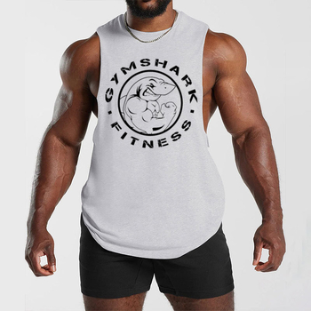 Férfi fitnesz mellény, laza szabású, 90% poliészter, betűs nyomás, nyári sportos felső