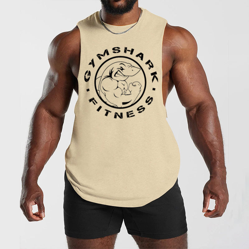 Férfi fitnesz mellény, laza szabású, 90% poliészter, betűs nyomás, nyári sportos felső