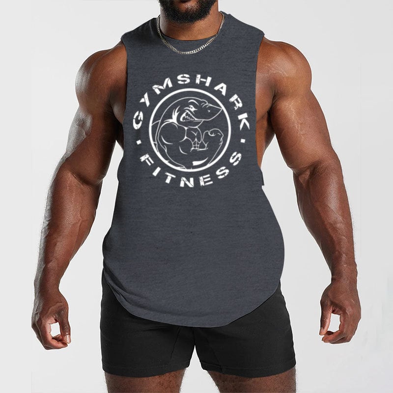 Férfi fitnesz mellény, laza szabású, 90% poliészter, betűs nyomás, nyári sportos felső