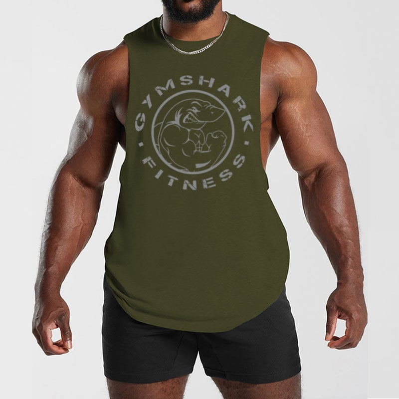 Férfi fitnesz mellény, laza szabású, 90% poliészter, betűs nyomás, nyári sportos felső