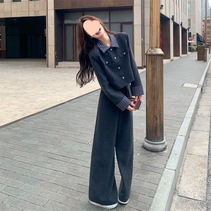 Kaihui ženski kostim u korejskom stilu, hlače dužine ¾, proljeće 2025, tkanina od ovčje vune, PVC glavni materijal