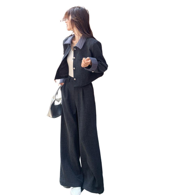 Kaihui ženski kostim u korejskom stilu, hlače dužine ¾, proljeće 2025, tkanina od ovčje vune, PVC glavni materijal