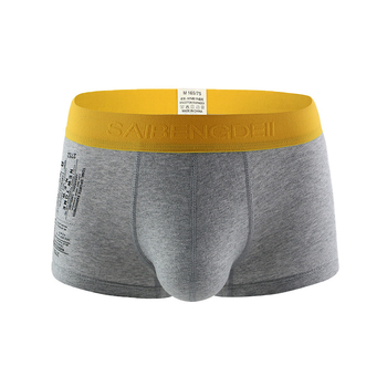 Boxeri bărbați din bumbac, talie medie, respirabili, fără cusături, buzunar mare în formă de U, 100% bumbac