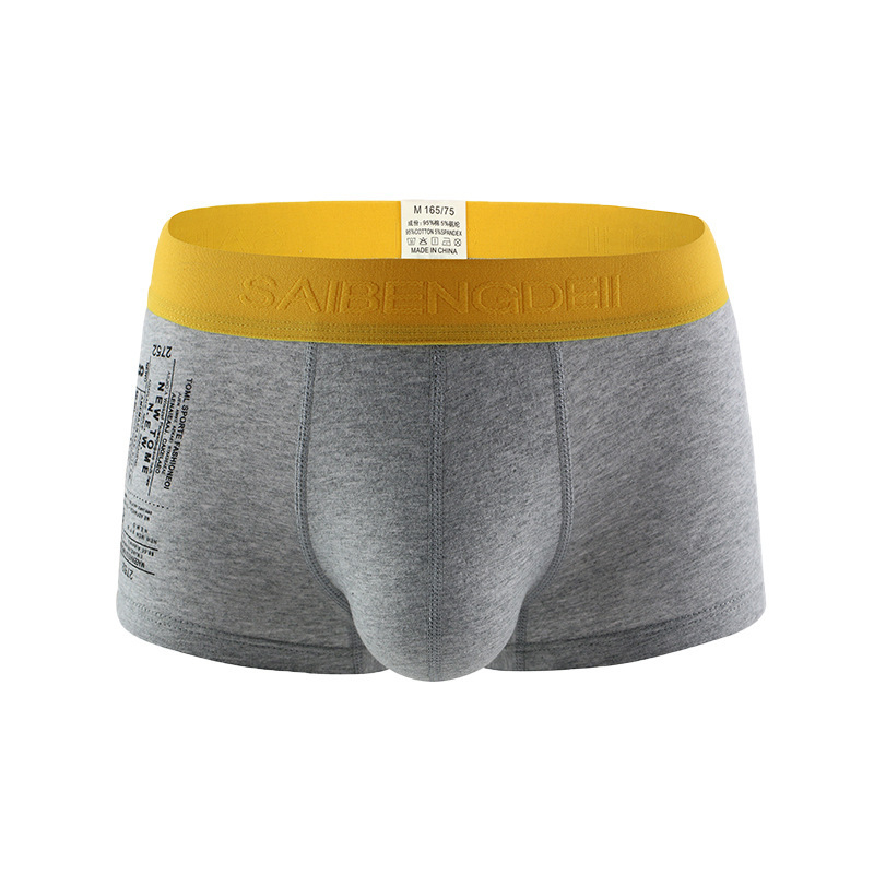 Boxeri bărbați din bumbac, talie medie, respirabili, fără cusături, buzunar mare în formă de U, 100% bumbac