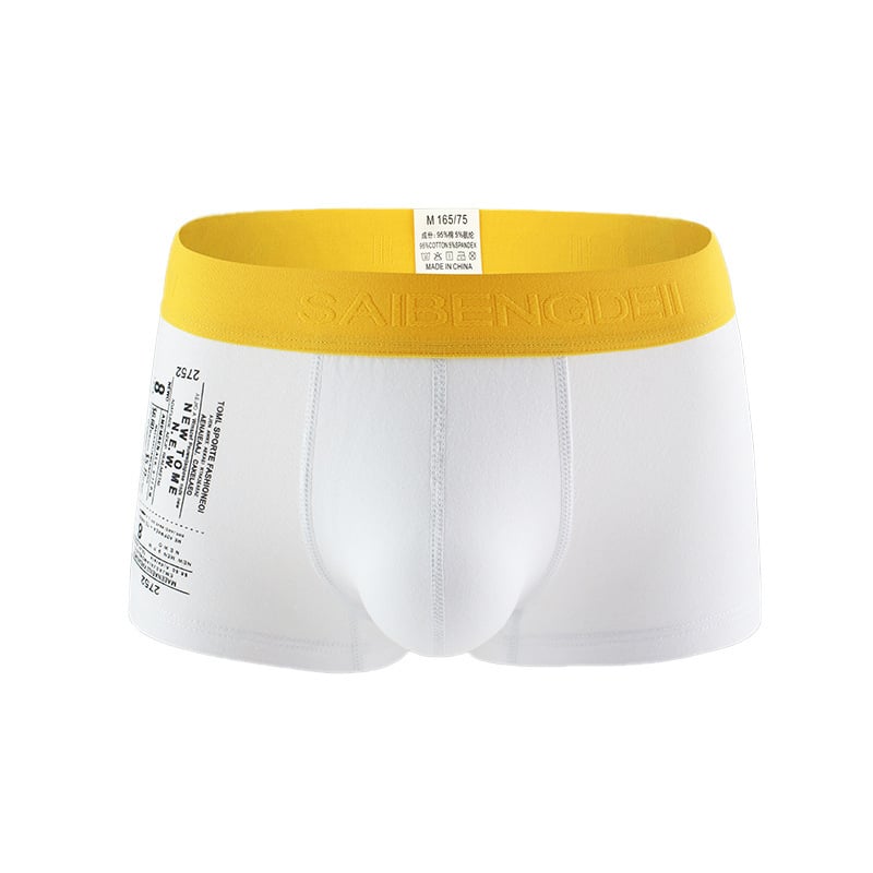 Boxeri bărbați din bumbac, talie medie, respirabili, fără cusături, buzunar mare în formă de U, 100% bumbac