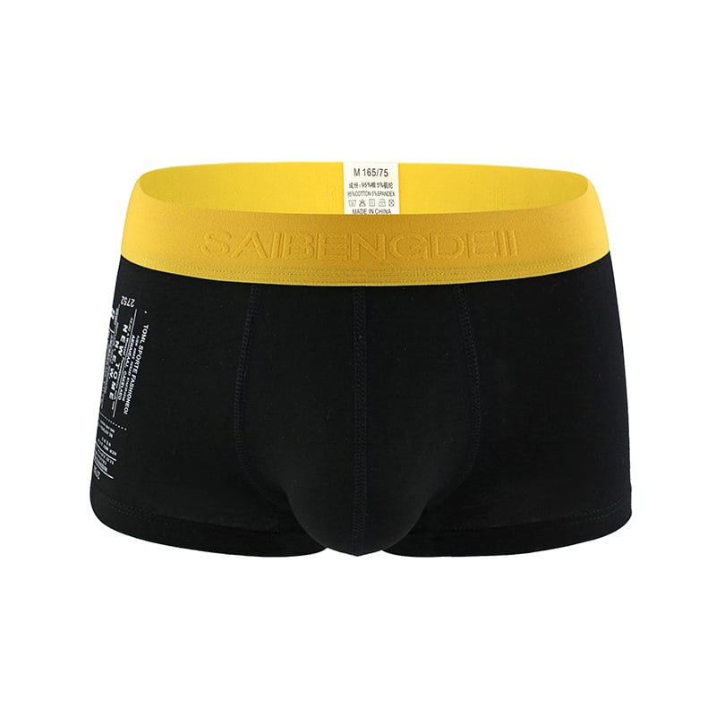 Boxeri bărbați din bumbac, talie medie, respirabili, fără cusături, buzunar mare în formă de U, 100% bumbac