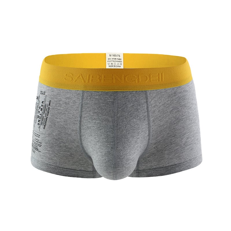 Boxeri bărbați din bumbac, talie medie, respirabili, fără cusături, buzunar mare în formă de U, 100% bumbac