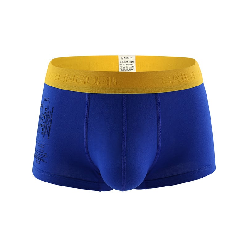 Boxeri bărbați din bumbac, talie medie, respirabili, fără cusături, buzunar mare în formă de U, 100% bumbac