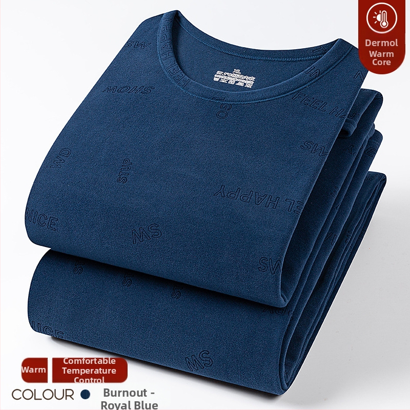 Derong set termic din poliester cu model floral, top cu glugă și pantaloni, unisex, 181–200 g/m²