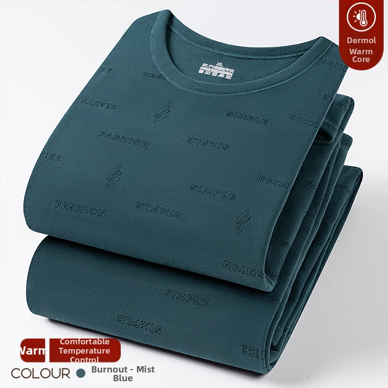 Derong set termic din poliester cu model floral, top cu glugă și pantaloni, unisex, 181–200 g/m²