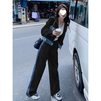 Ženski kostim sa suknjom, akrilna vlakna, duga suknja, flutter rukav, jesen 2024