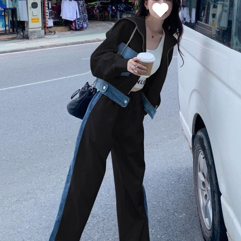 Ženski kostim sa suknjom, akrilna vlakna, duga suknja, flutter rukav, jesen 2024