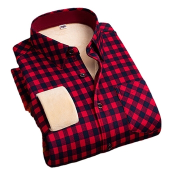 Ženska košulja u korejskom stilu s flis podstavom, karirana, topla, dugi rukav, kvadratni ovratnik, super debela