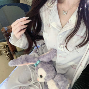 Set de pijamale – Island Velvet, mâneci lungi, guler rever, 90-95% Spandex, Extra Thick 301-350 g/m2