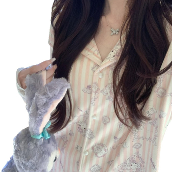 Set de pijamale – Island Velvet, mâneci lungi, guler rever, 90-95% Spandex, Extra Thick 301-350 g/m2