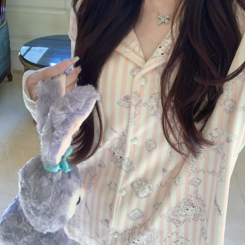 Set de pijamale – Island Velvet, mâneci lungi, guler rever, 90-95% Spandex, Extra Thick 301-350 g/m2