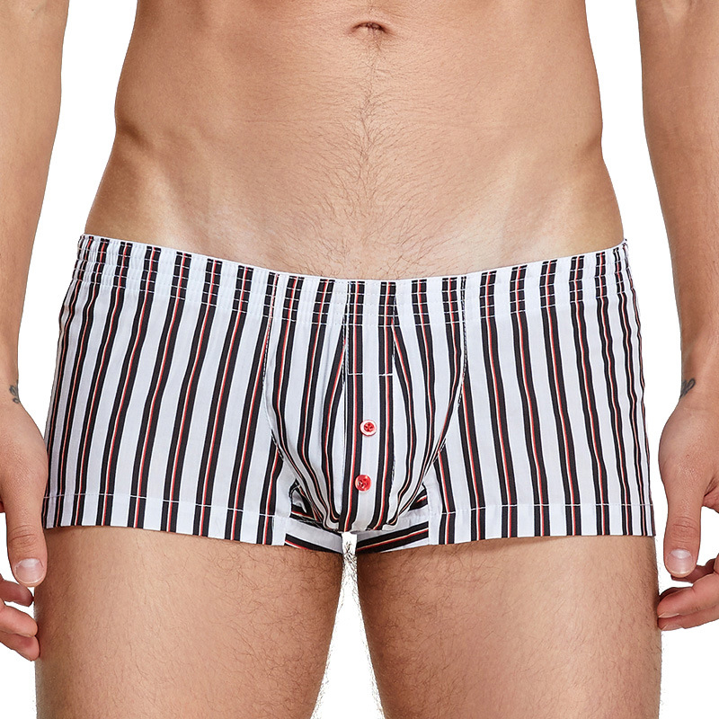 Pantaloni de casă din bumbac țesut, cu dungi, talie joasă, croială lejeră