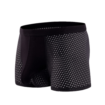 Muške boxerice od ice silk, prozračne mrežaste, brzo suše, srednji pojas, podstava prepona od viskoze 90–95%