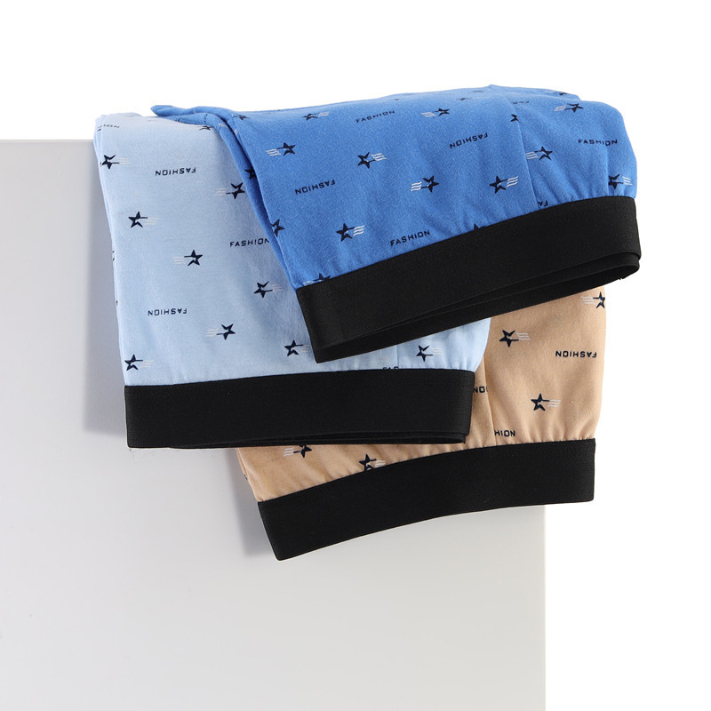 Boxeri bărbați din bumbac, talie medie, respirabili, uscare rapidă, 100% bumbac, tricotat