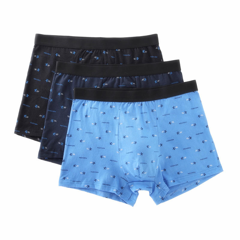 Boxeri bărbați din bumbac, talie medie, respirabili, uscare rapidă, 100% bumbac, tricotat