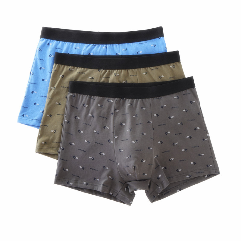 Boxeri bărbați din bumbac, talie medie, respirabili, uscare rapidă, 100% bumbac, tricotat