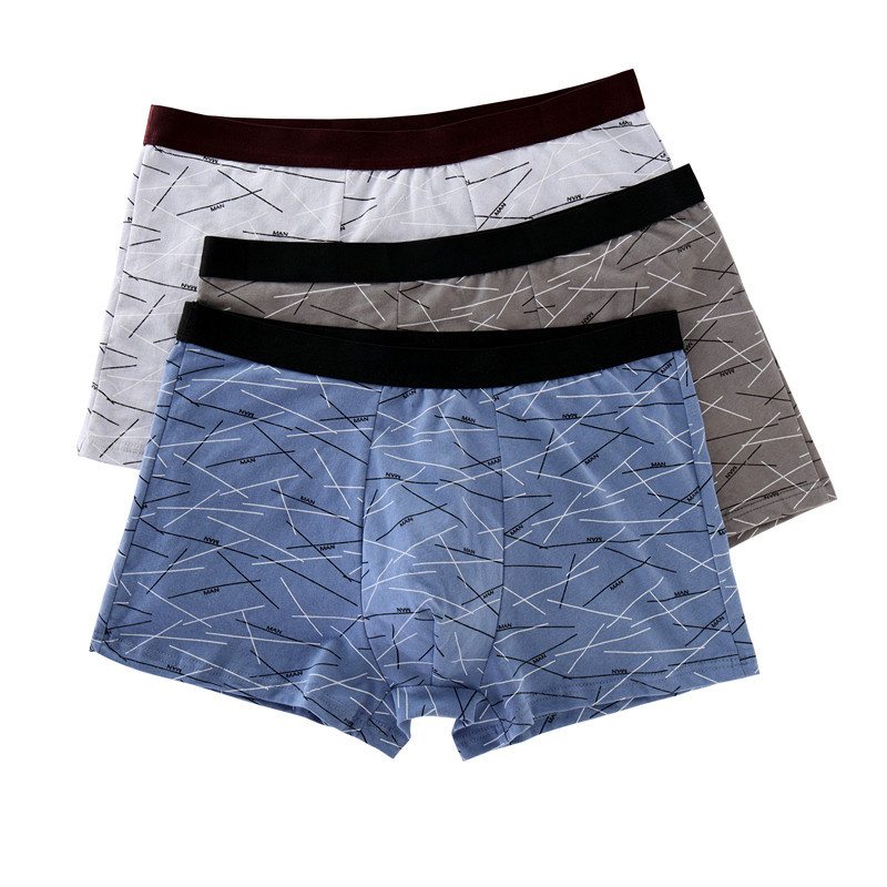 Boxeri bărbați din bumbac, talie medie, respirabili, uscare rapidă, 100% bumbac, tricotat