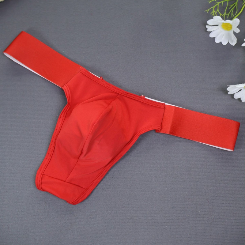 Мъжки танга прашки, дишащи полиестерни, плетени, ниска талия, 80-90% полиестер