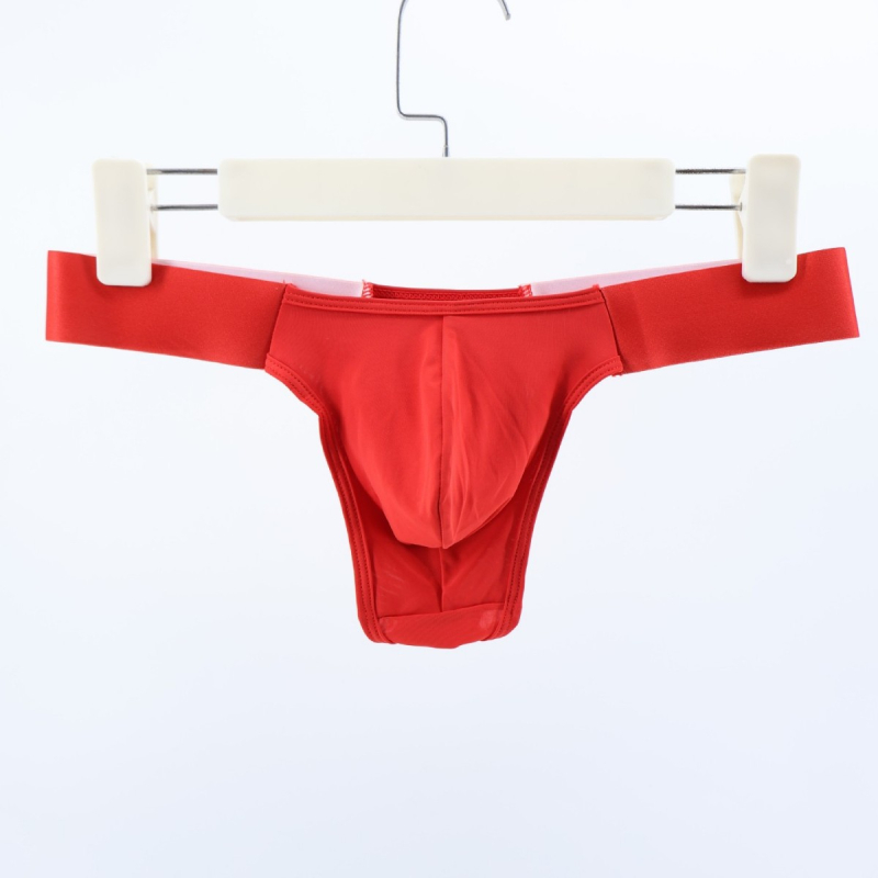 Мъжки танга прашки, дишащи полиестерни, плетени, ниска талия, 80-90% полиестер