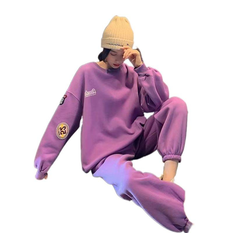 Ženski dvodijelni hoodie set za jesen 2025, akrilna tkanina, dugačke hlače, top s dugim rukavima