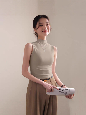 TAIZISONG Slim-Fit καμιζόλα από βισκόζη με σπαντέξ, Αστικός στυλ, Διπλά λουριά, Ετικέτα