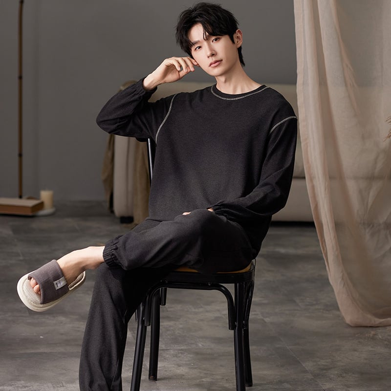 Vékony velúr pizsama készlet, kardigán-stílus, közepes súly 181–200 g/m²