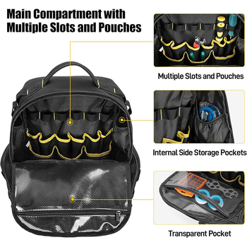 Szerszám hátizsák - nagy kapacitású, hordozható, divatos, válltáska