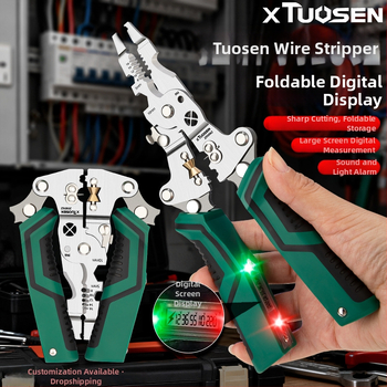 Elektrikų replės laidų odėliavimui su integruotu testeriu, kabelių pjovimas, daugiafunkcinis įrankis