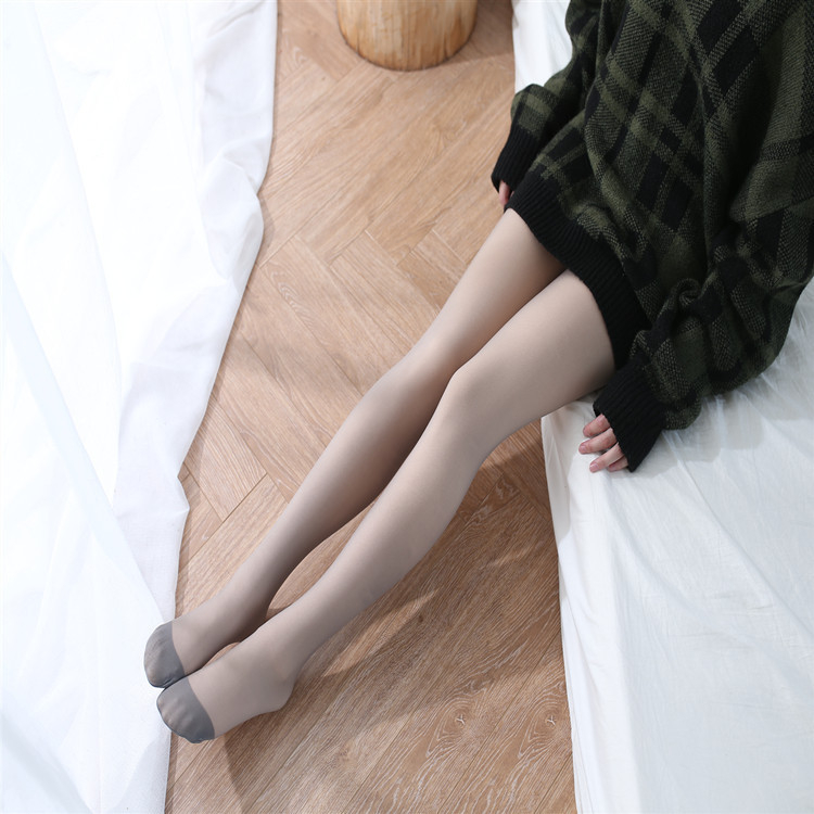 Rejtett női harisnya fleece-béléses téli használatra, meleg, 9/10 hossz, közepes vastagság, 70% poliészter