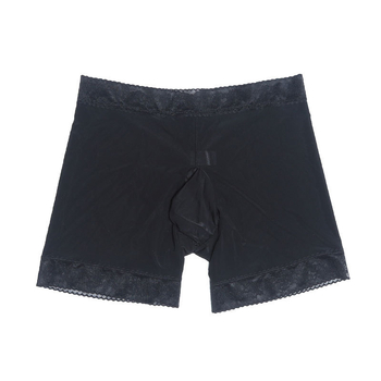 Férfi ultra vékony selyemszerű alsónemű szeparáló zsebbel (Ice Silk anyag; 50–70% poliészter; pamut alsó rész; középmagas derék; egyszínű)