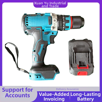 Xuanyu Bezdrôtová vŕtačka s bezuhlíkovým motorom, Li-ion batéria, 2 rýchlosti, 13 mm skľučovadlo, pištoľová rukoväť