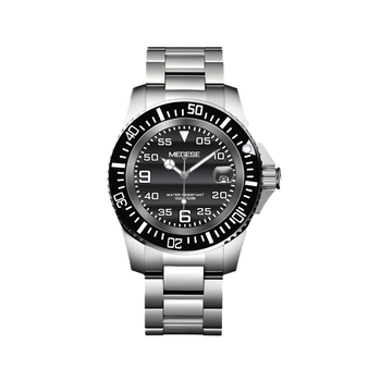 MEGESE mechanikus merülőóra világító kijelzővel, naptárral és átlátszó ablakkal, 30 m vízállóság, korrozsmentes acél tok és szíj, Hangzhou mozgás