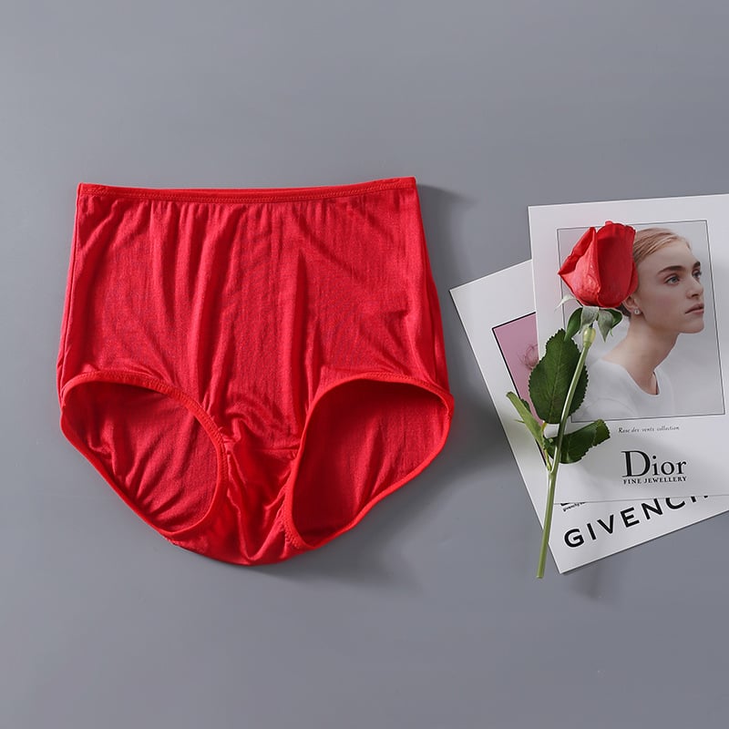 Női magas derekú selyem alsónemű, lélegző kötött, 100% mulberry selyem, bélés selyem