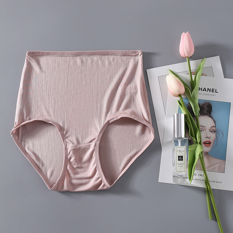 Női magas derekú selyem alsónemű, lélegző kötött, 100% mulberry selyem, bélés selyem